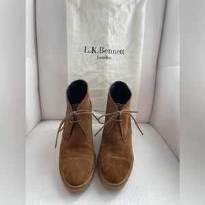 L.K. Bennett Madi (Bro/Tobacco Split Suede) Women's Lace-Up Boots